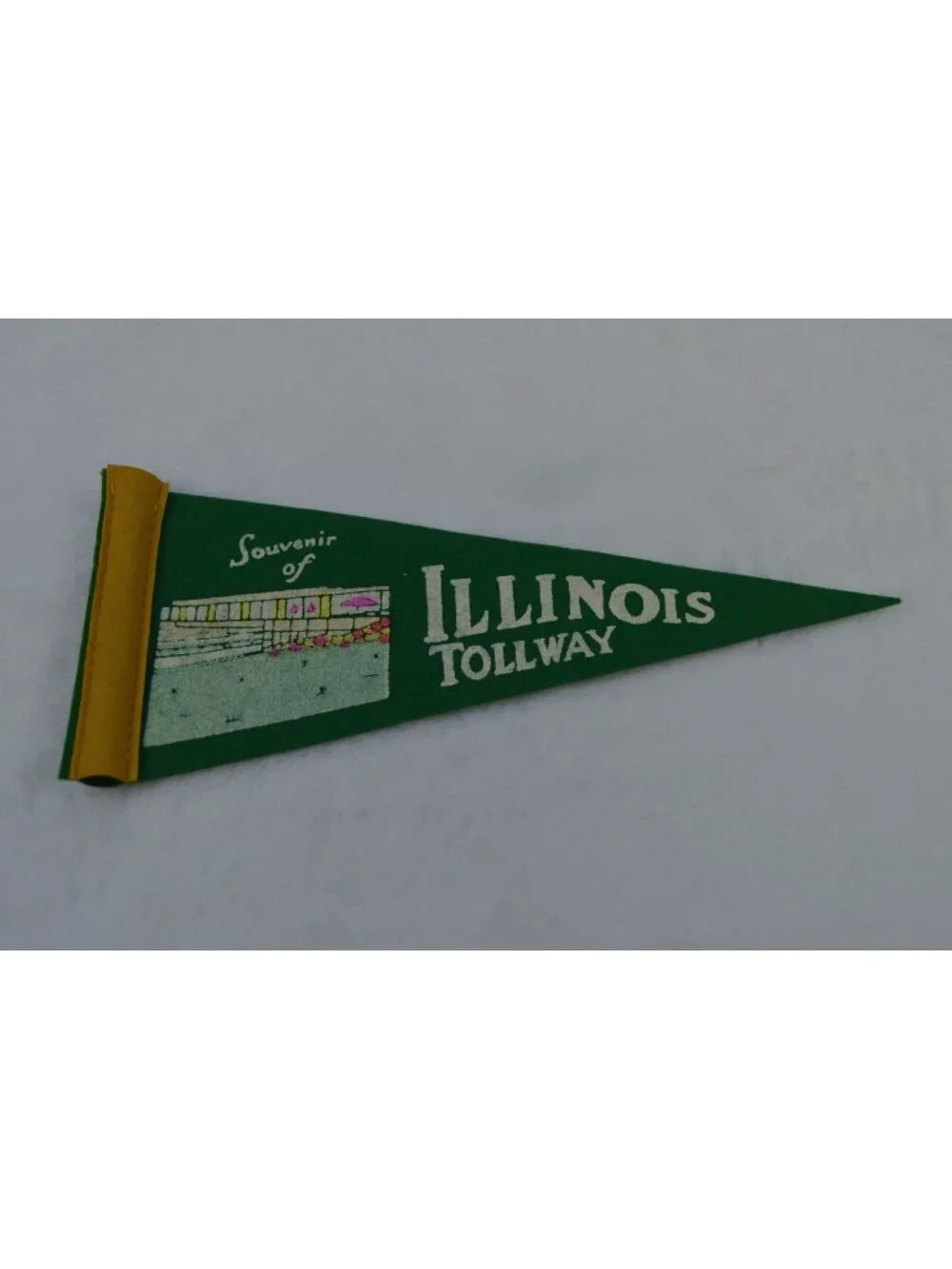 Vintage Souvenir of Illinois Tollway pennant